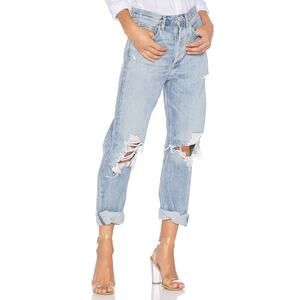 AGOLDE 90's Mid Rise Loose Fit Distressed Jeans 27 Fall Out Light Wash Y2K